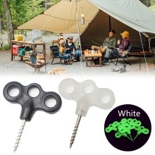 1Pc Outdoor Camping Lichtgevende Tent Peg Schroef Peg Nail Spike Haak Touw Boom Decking Reizen Peg Rvs Tent haak