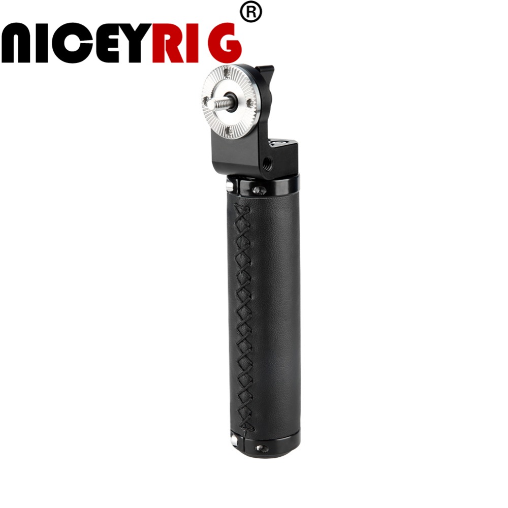 NICEYRIG Leder Griff Griff Schulter Anlage ARRI Griff mit ARRI Rosette für DSLR Video Kamera Camcorder Aktion Stabilisierung