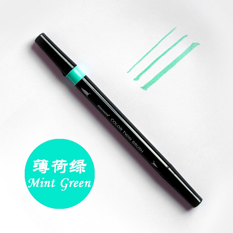 1Pc Monami Aquarelpenseel Pen Aquarel Medium Fijne Twin Brush Marker Voor Tekening Kalligrafie Schilderen School Art: 11