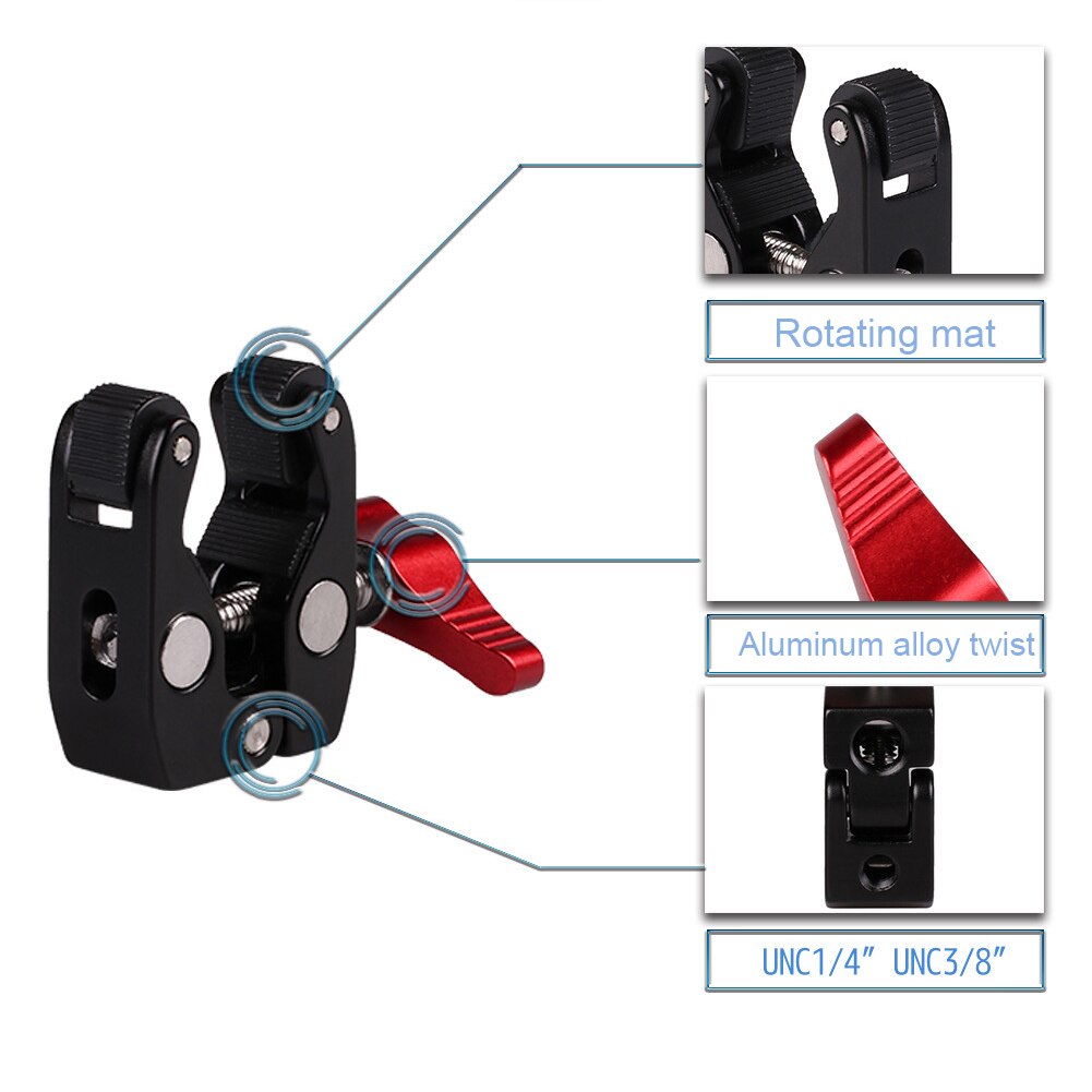 Ball Mount Adapter Telefon Clip Stativ Universal Zubehör Halter-Halterung Super Clamp Multifunktions Magie Arm Tragbare