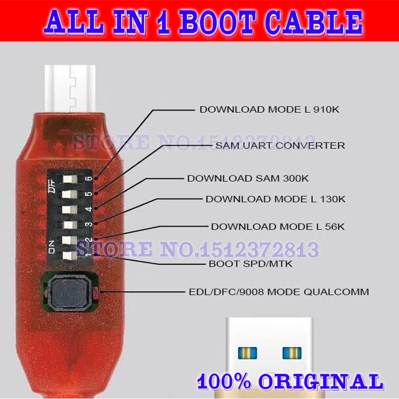 Gsmjustoncct EENVOUDIG SCHAKELEN Micro USB RJ45 All in One Multifunctionele Boot edl kabel