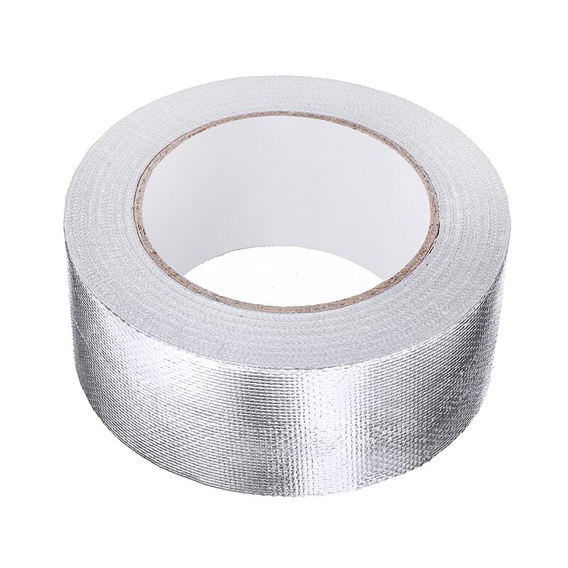 1pc 25M Fiber Glass Aluminum Foil Exhaust Pipe Heat Insulation Wrap Tape Self-adhesive For Packaging Line Fuel Line Engine Cover