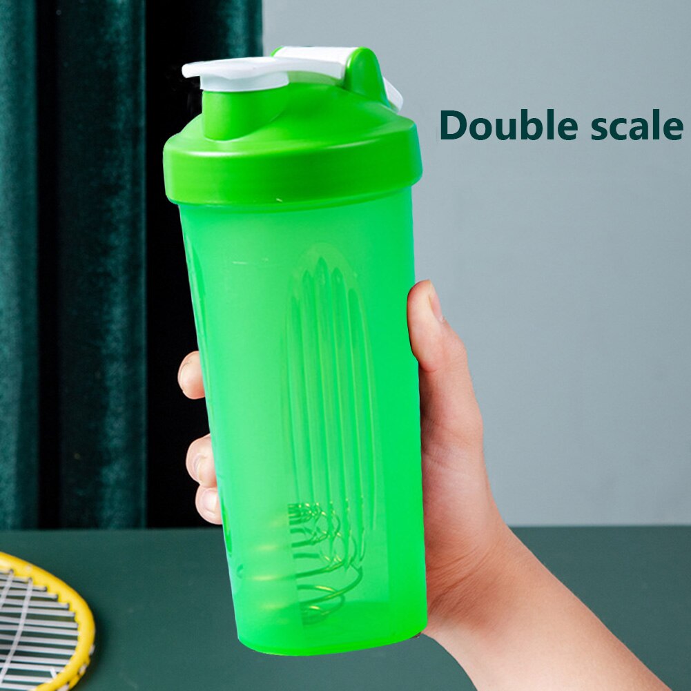 Botella agitadora de proteínas de 600ml, Herbalife, taza agitadora de proteína en polvo para gimnasio, agitador, taza Slushy con botella de agua portátil a escala: Green