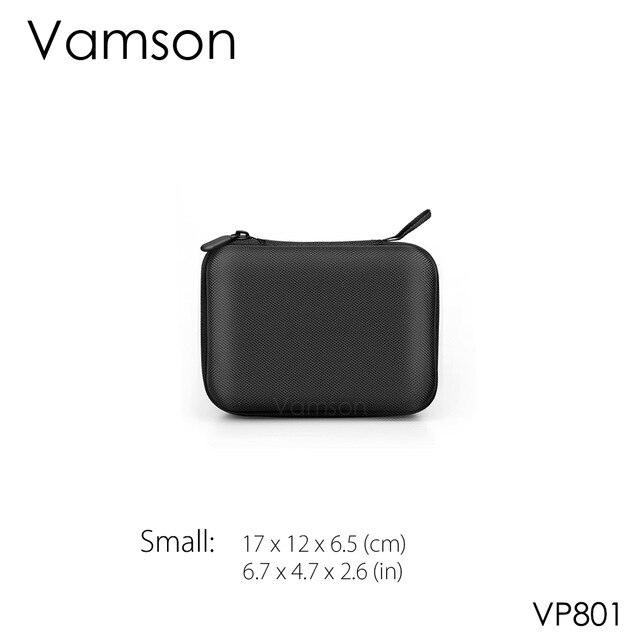 Vamson for Go pro Accessories Kits Bag for Gopro Hero 8 Black 7 6 5 Waterproof Case PU for DJI Yi Hard Shell Storage box VP808: White Color