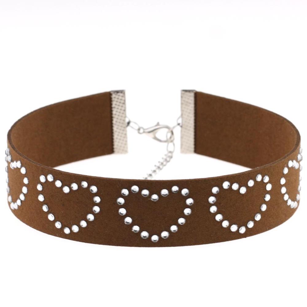Goth Kleding Harajuku Hart Choker Ketting Liefhebbers Zwart Roze Vriend Y2k Hals Ketting Voor Vrouwen Sieraden: Goud-kleur
