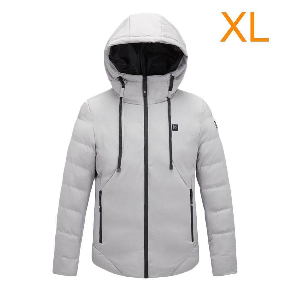 Waterproof Winter Jacket Men Heating Jacket USB Heating Jacket Smart Temperature Control Automatic Heating Electric Heating: White / 5XL