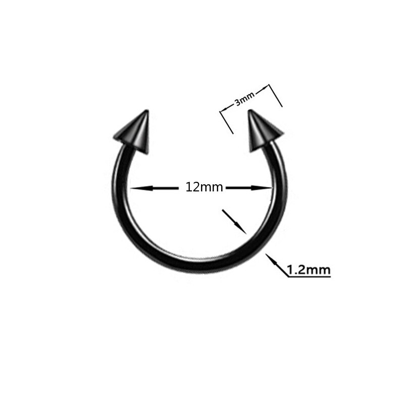 Piercing nariz anel de aço acrílico 8 pc/set ferradura piercing septo tragus brinco invisível transparente corpo jóias