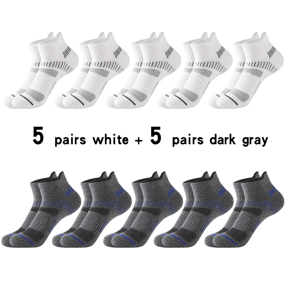 Calzini alla caviglia da uomo estivi 10 paia di calzini sportivi casuale traspiranti imbottiti atletici in cotone di alta qualità calzini corti maschili taglia 38-48: Luce Rossa