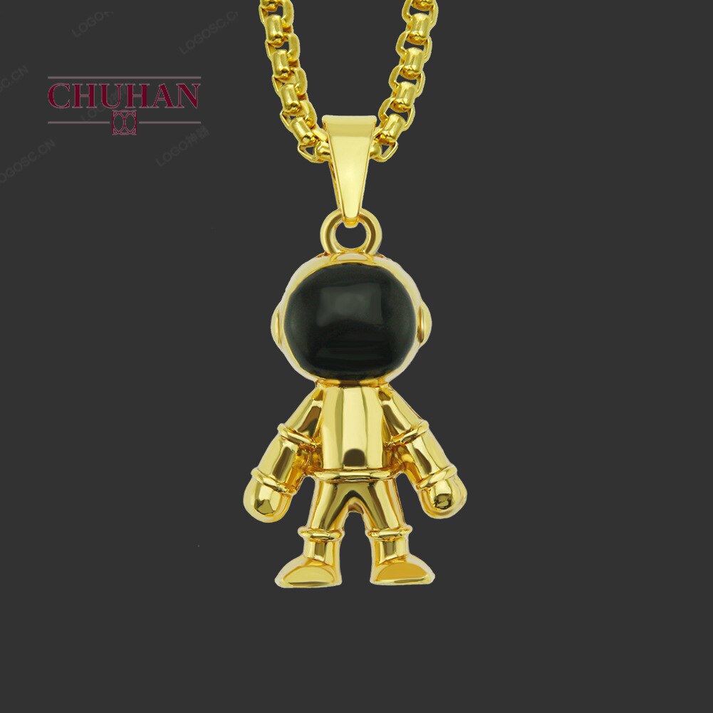 Chuhan Mode Gouden Ketting Trend Hip Hop Persoonlijkheid Star Astronaut Hanger Ketting Mooie Astronaut Mannen Vrouwen Choker C125