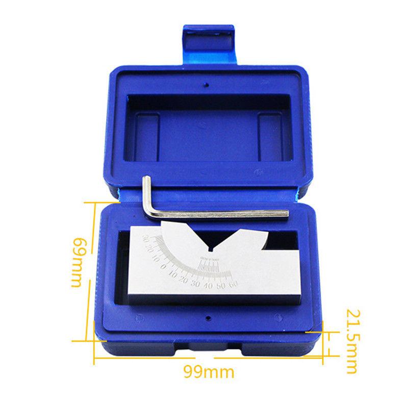 Kuulee Adjustable Angle V Block 0 to 60Dgree Precision Gauge Micro Milling Setup +Wrench C#