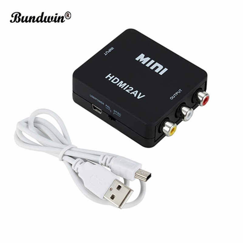 Bundwin Mini Hdmi Naar Rca Av/Cvbs Composiet Video Av Converter Adapter HDMI2AV Voor Tv Vhs Videorecorder Dvd