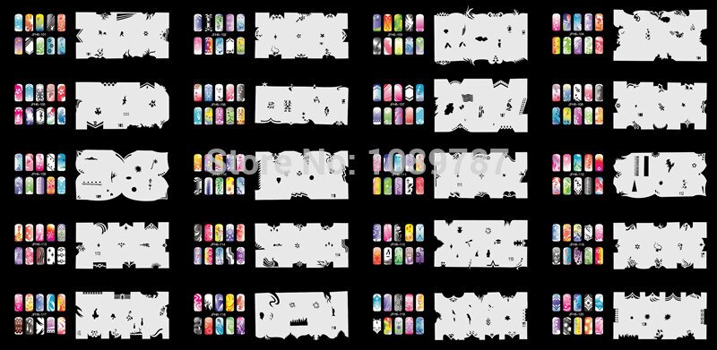ABEST-aerógrafo reutilizable para uñas, Set de plantillas para uñas, 280 diseños, 20 hojas de plantillas, 6 unidades