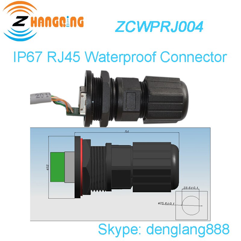 PCB IP67 M25 Ethernet LAN RJ45 Wasserdichten Stecker verdrehte-Paar-Kabel