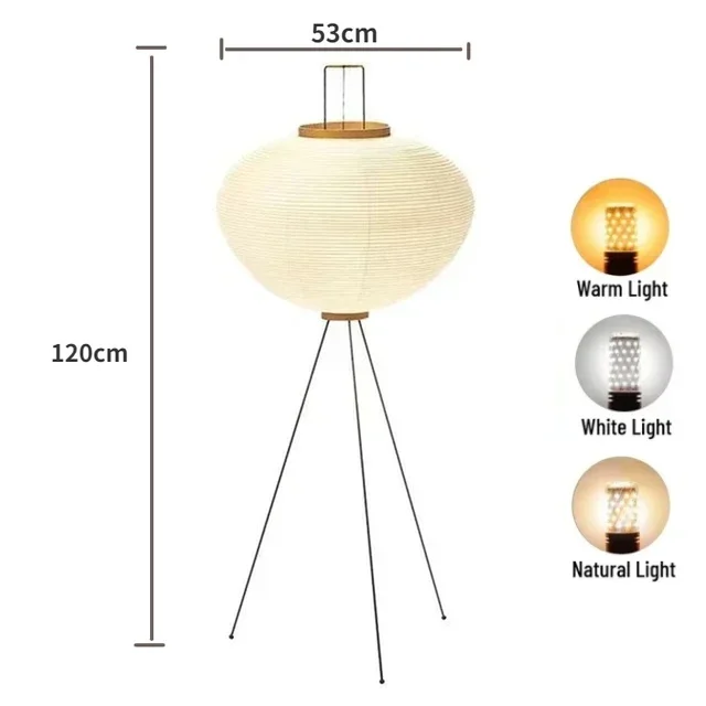 Noguchi Akari Reispapier-Stehleuchte, japanische Wabi Sabi, Jahrgang-Stehlampe für Schlafzimmer, Wohnzimmer, Haus, Nachttisch-Dekoration