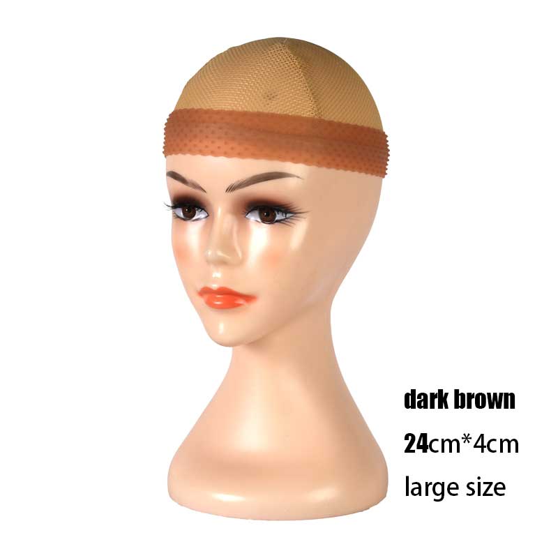 4 kleuren - gevormde pruik elastische band kant pruik grip haarband voor pruiken flexibele siliconen pruiken hoofdband antislip: Donkerbruingroot formaat