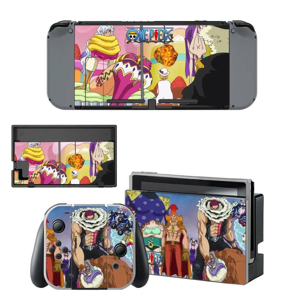 Conmutador Nintendo una piel pieza Luffy Nintend interruptor adhesivo pegatinas para la consola Nintendo Switch Joy-con base con tomas de control pieles: YSNS1362