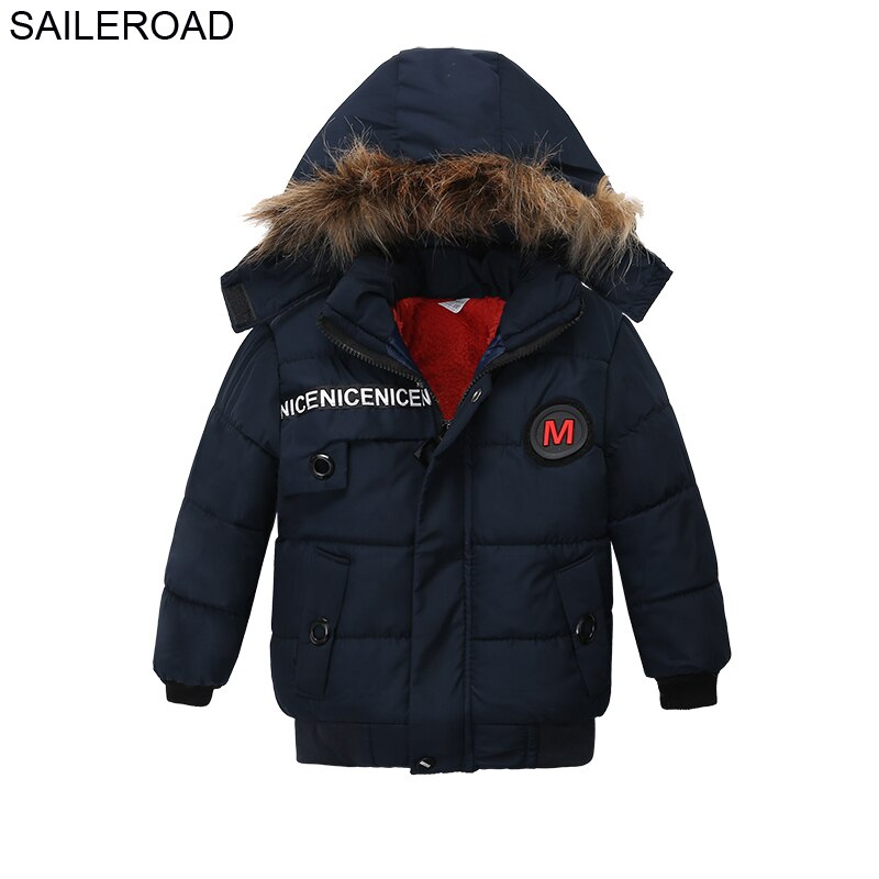 SAILEROAD Chidlren Quilted Cotton Jacket 2-4Years Boys Outerwear Coat Winter Warm Child Boy's Clothing for Baby Boys Jacket: 1922 navy blue / 3T