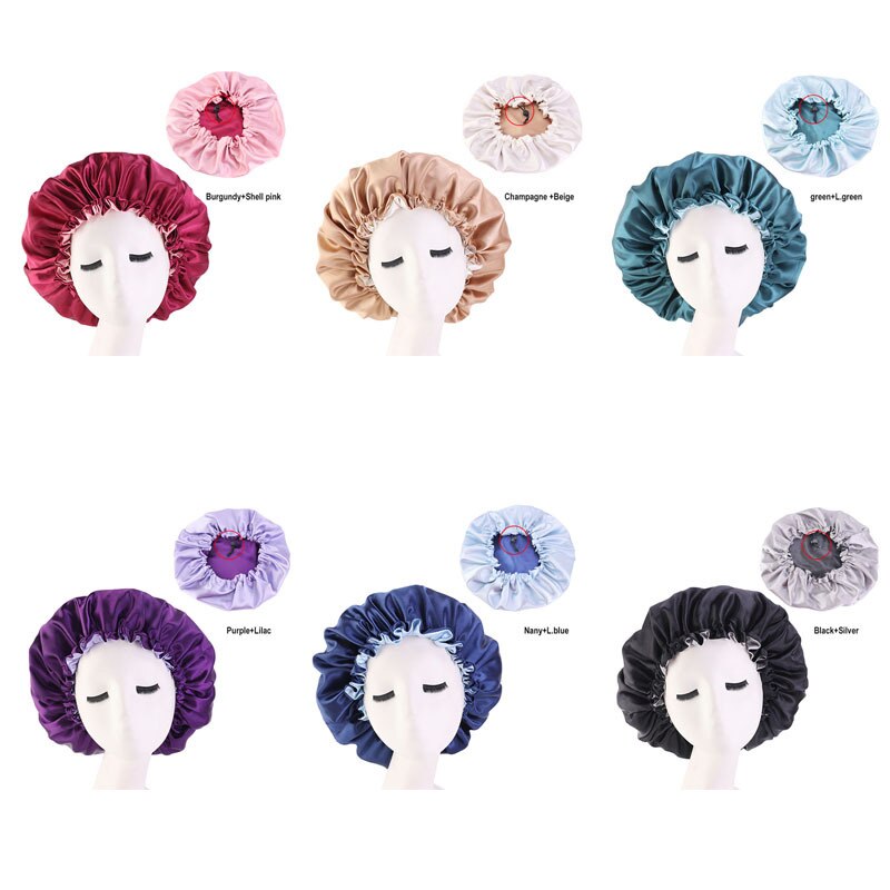 Cuffia per capelli per dormire progettista Slik berretto da notte in raso cappello elastico per la cura dei capelli copricapo berretti per dormire berretti musulmani