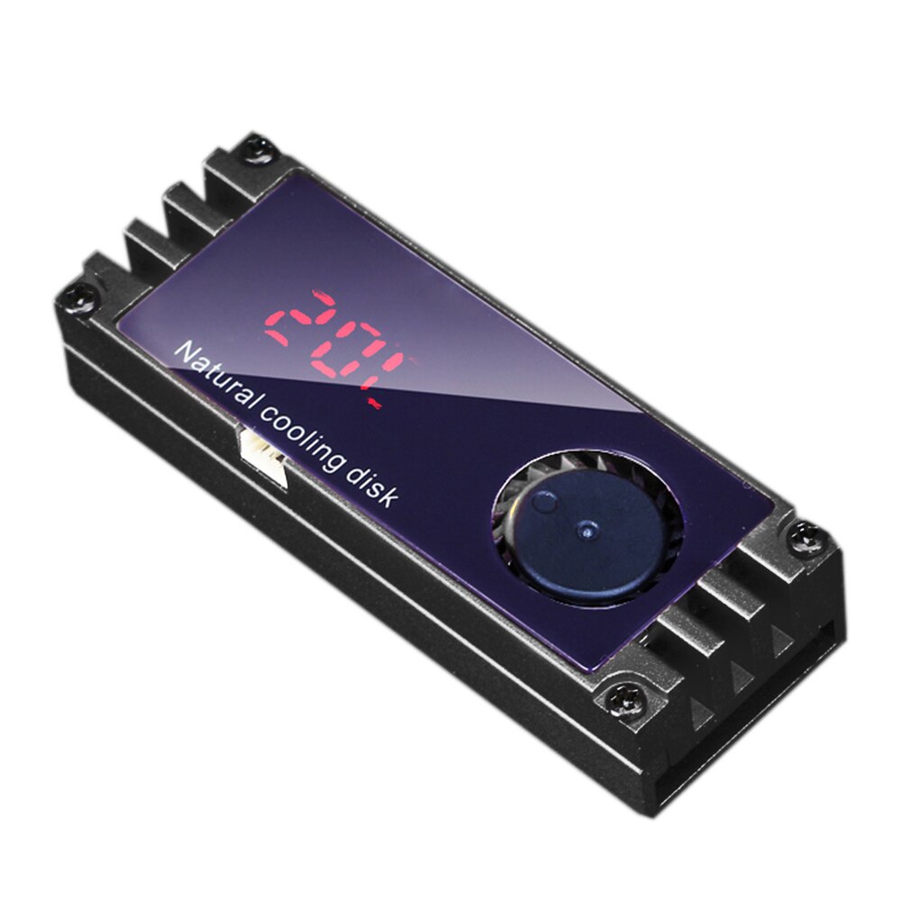M2 SSD Kühlkörper Kühler Temperatur OLED Digital Anzeige M.2 2280 NVME SSD fest Zustand Festplatte Heizkörper Wärme Thermische Pad: Schwarz