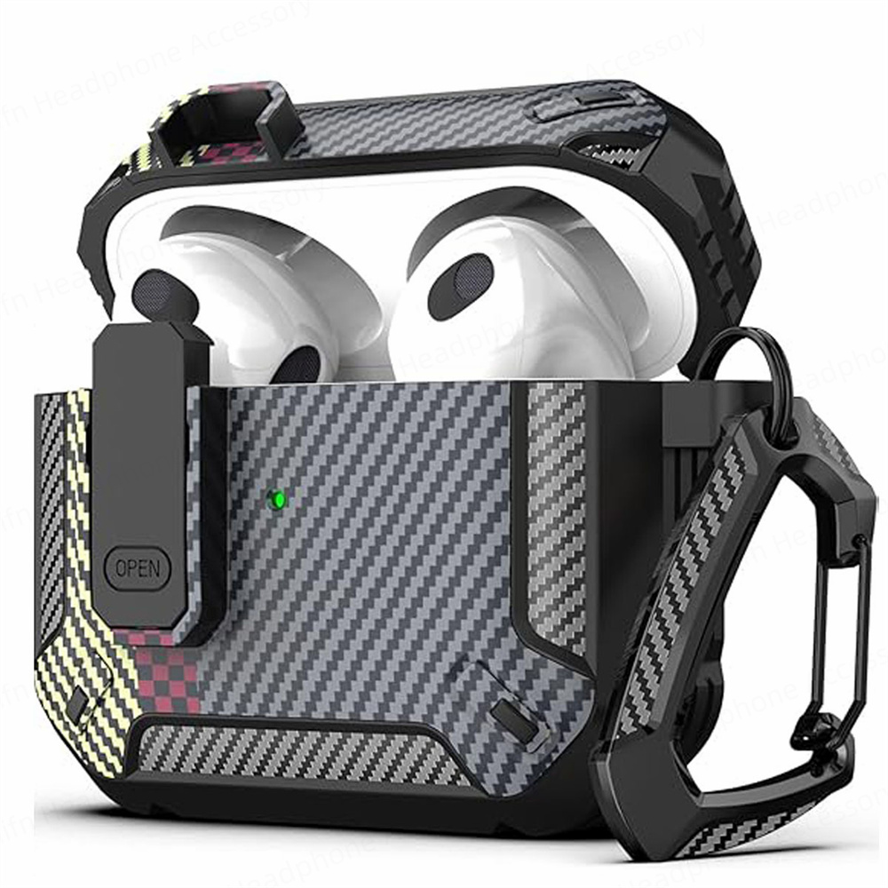 Voor AirPods 4 Case (USB C) Draadloze Bluetooth beschermhoes 2024 schakelaar Hoofdtelefoon gevallen Voor Apple Airpods 4e Gen Funda: Kaki