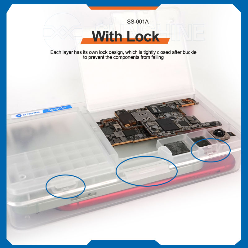 2pcs/lot SUNSHINE SS-001A Multifunctional Storage Box For Mobile Phone Motherboard IC Parts Repair Tools Container Collector