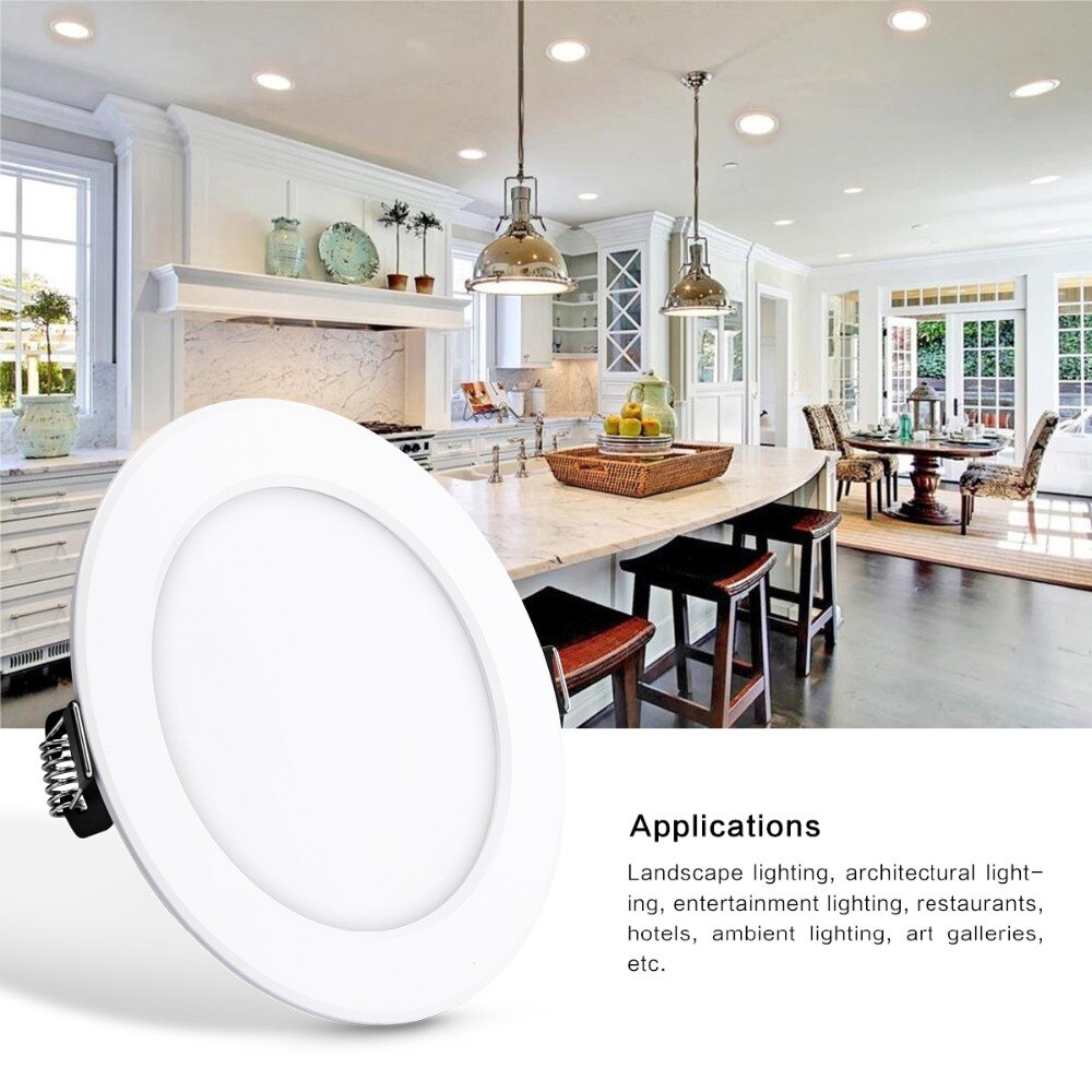 5/10/18W Round RGB LED Panel Light Concealed Recessed Ceiling Lamp With Remote Control AC 85-265V