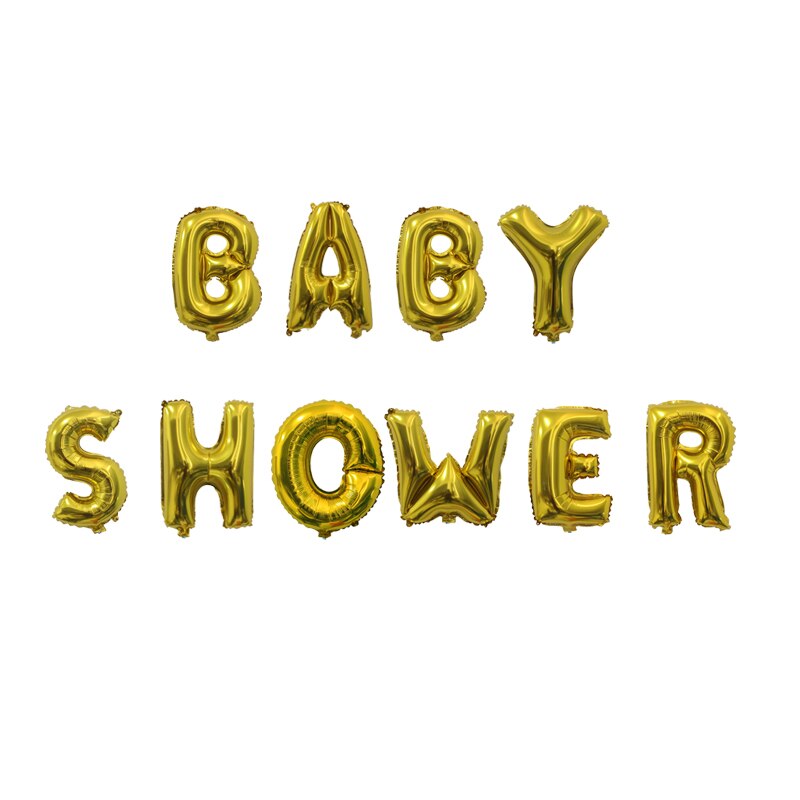 10 stks baby shower ballonnen goud zilver letters ballon banner baby douche decoraties jongen meisje douche supply