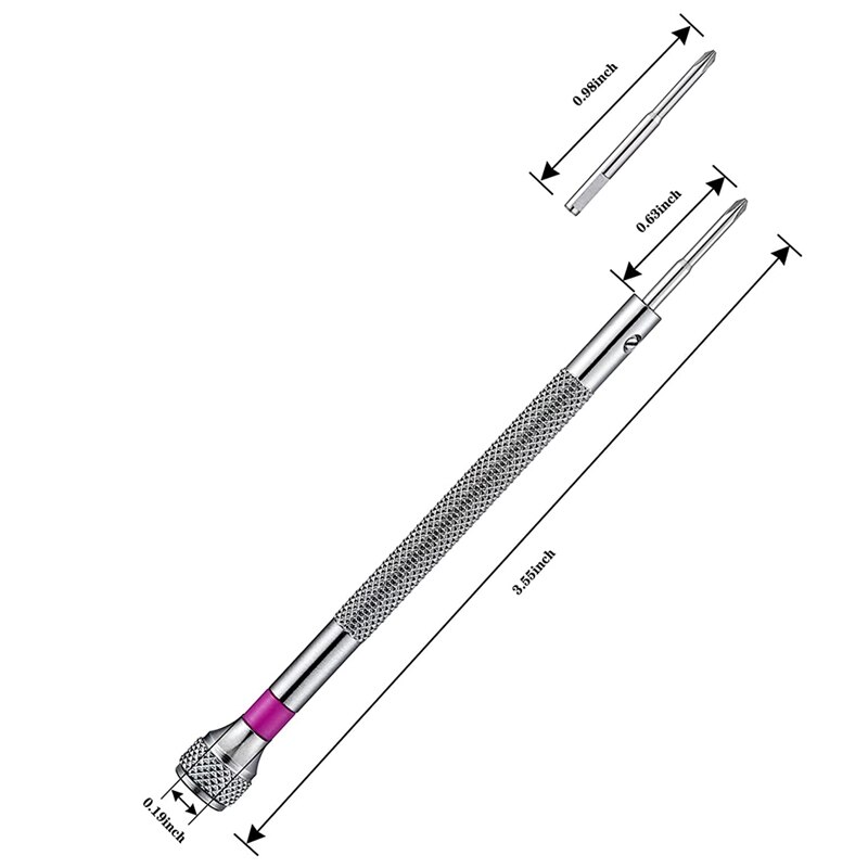 Jeu de tournevis de montre, Micro-précision, bijoux, 0.6-1.6Mm, avec 8 lames de remplacement supplémentaires pour la réparation de montres, 8 pièces