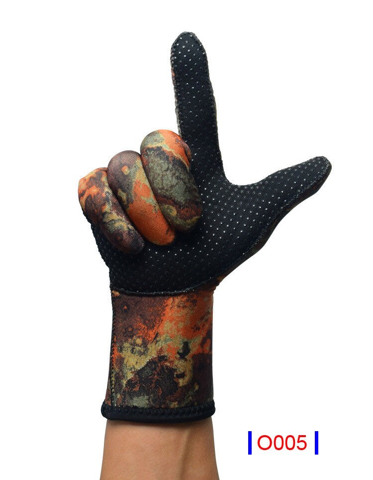 Traje de buceo de neopreno de 3mm para hombre y mujer, guantes de camuflaje a prueba de deslizamiento