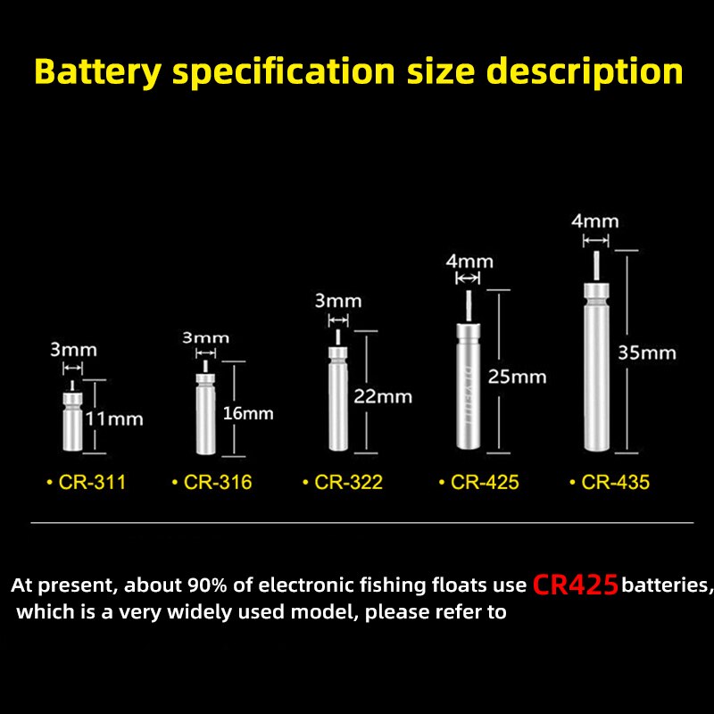 CR425 CR435 CR322 Batteries Fishing Float Electric Floats Battery 3V Night Light Lithium Pin Cells LED Fishing Float Luminous