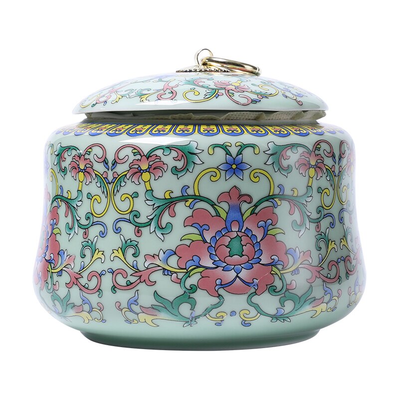 ZEALMAX Chinese Keramiek verzegelde pot, Porselein Thee Caddy Canister, Thee /Koffie/Suiker Opslag Jar/Can/Box