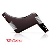 Beard Trimming Set Stainless Steel Beard Comb Beard Template Trimming Styling Tool With Leather Bag Shave Brush Tools for men 4P: Default Title