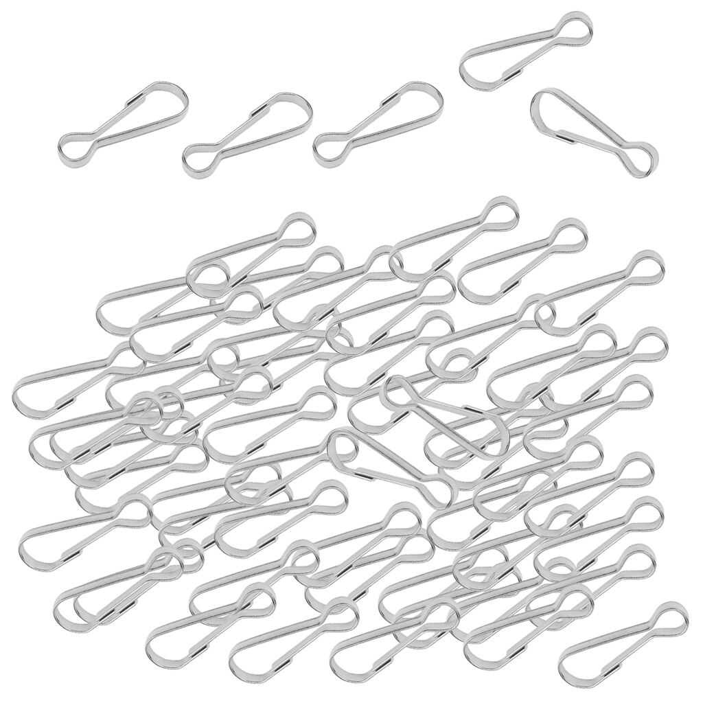 100pcs Silver Spring Snap Clasp Multi-use Buckles Small Gear Hanging Clip for Outdoor Camping Backpacking Fishing