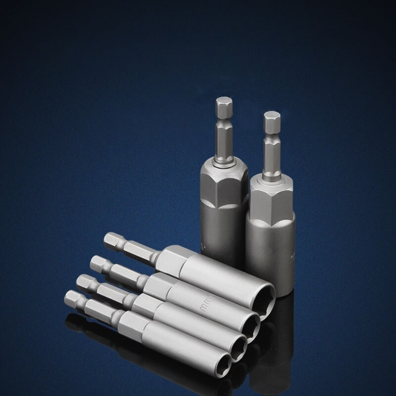 1/4 Inch 6-19mm Length 80mm Hex Shank Power Nut Driver Magnetic Drill Bit Socket Wrench Set Adapt Tools