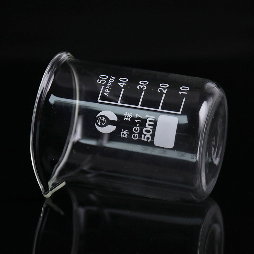 1pc kemian laboratorio tarvikkeita kapasiteetti 50ml alhainen muodossa dekantterilasissa läpinäkyvä dekantterilasiin pulloon paksuuntunut kaatonokka