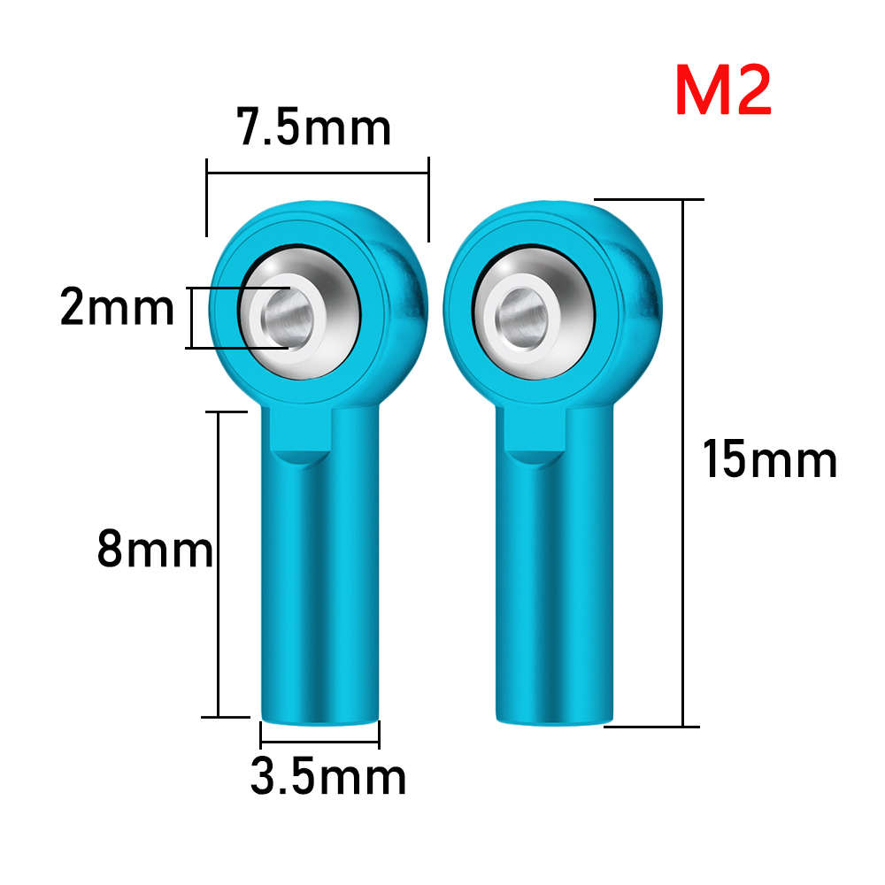 10 Uds M2 enlace tirante extremo Metal Universal junta cabeza de bola hebilla dirección varilla de empuje extremo de varilla de amarre Mini bielas para barcos RC