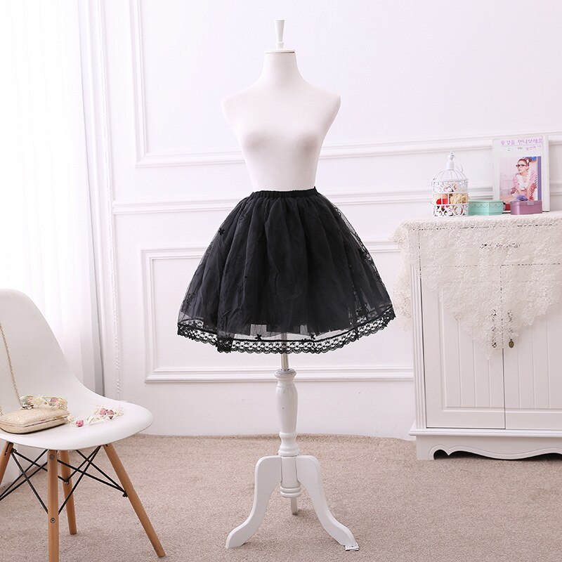 Falda de Lolita japonesa con flores de cerezo, bordada, de hilo suave, soporte diario, sin hueso, crinolina Lolita