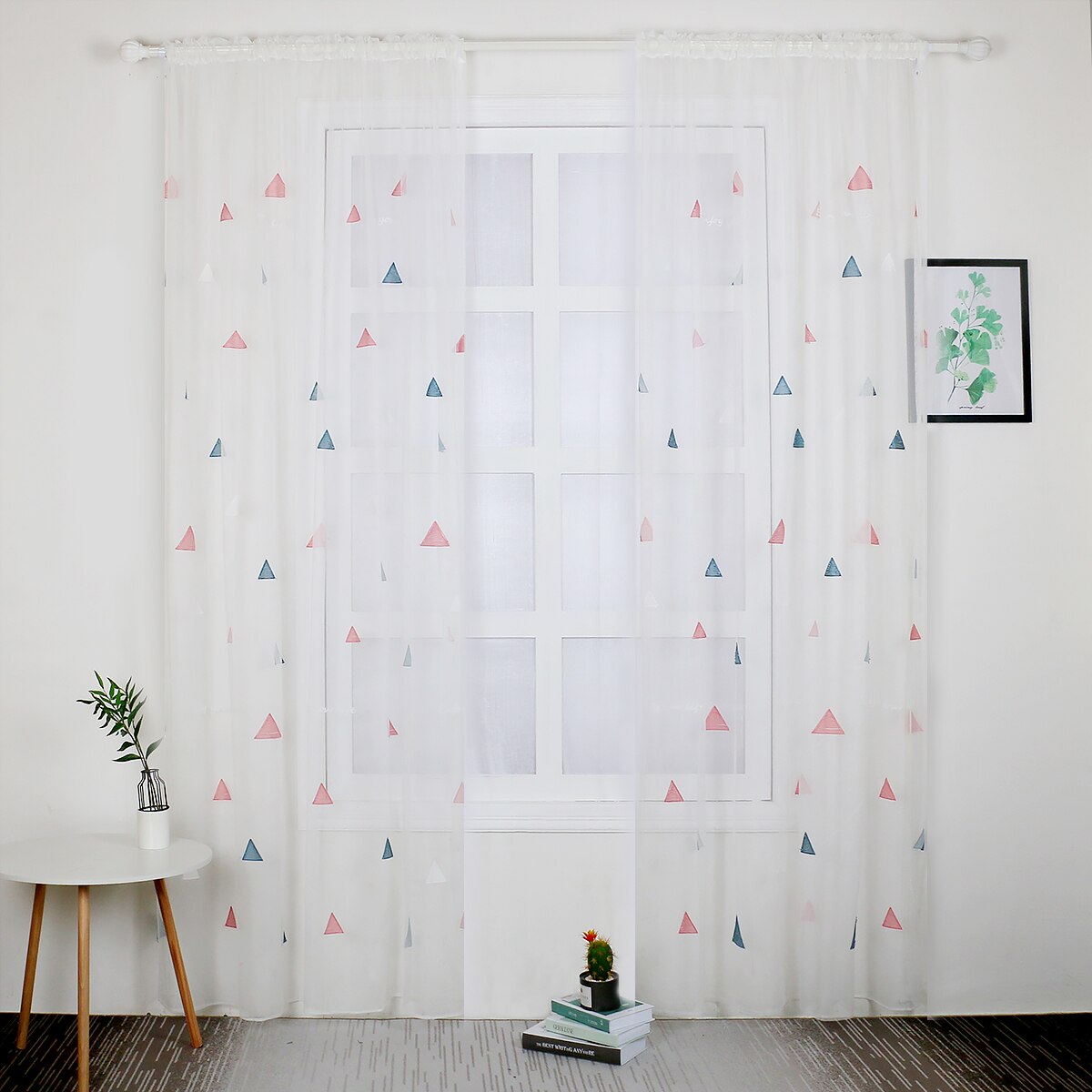 Cortinas triangulares de tul de estilo moderno para dormitorio de niños, ventanas personalizadas, sala de estar, acabado para