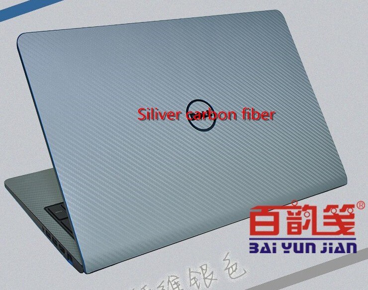 Specjalna Laptop z włókna węglowego winylu naklejki na skórę etui dla Dell Precision M6700 17.3-cal: Silver Carbon fiber