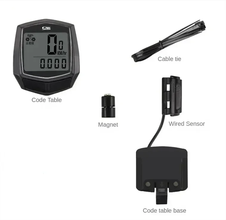 Bicycle Computer LCD Digital Wired Cycling Computer Speedometer Bike Speed Odometer with Backlight Bike Accessories: Burgundy