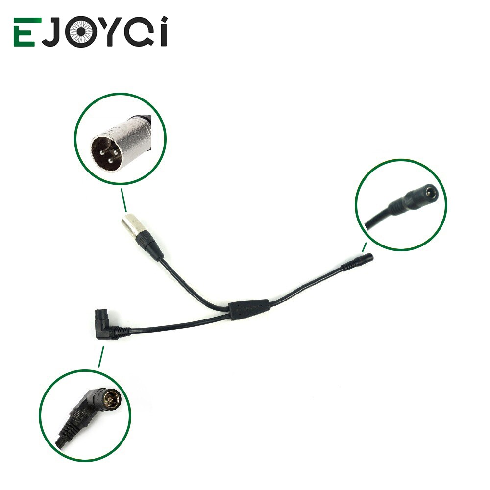 EJOYQI Ebike Battery Charger Converter DC2.1 RCA Plug Cannon Plug Convertion for Electric Bicycle Battery Charger