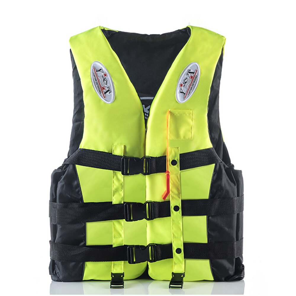 Universal Outdoor Swimming Boating Skiing Driving Vest Survival Suit Polyester Life Jacket for Adult Children safety jacket: Green / XXL 70-85KG