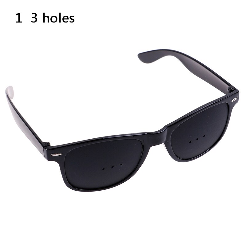 3 stilarter unisex vision care pin-hole briller pinhole briller øjenøvelse syn forbedre plastik naturlig heling billig: N1
