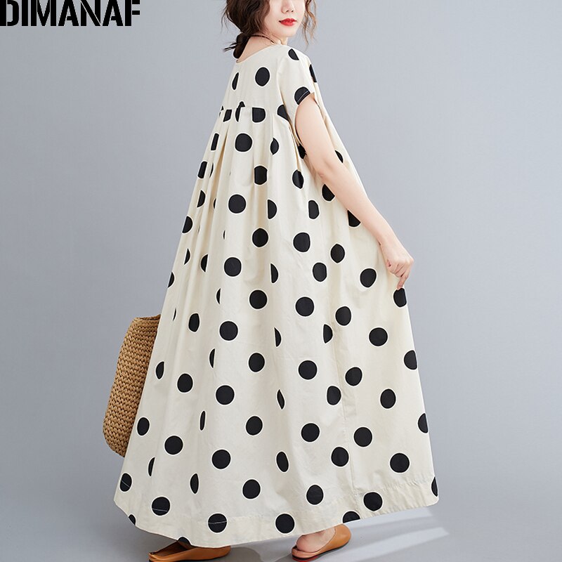 Dimanaf kesä plus koko mekko naisten vaatteet laskostettu aurinkomekko puuvilla vestidos lady maxi pitkä mekko löysä printti 5xl