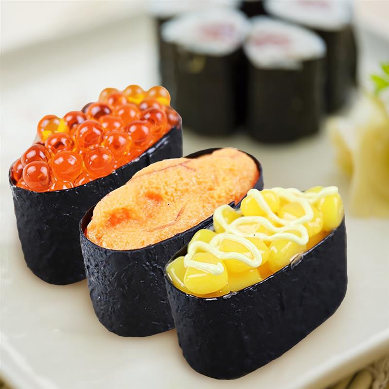 Keinotekoinen sushi koristeellinen realistinen ruokanäyttö malli ruoka prop valokuva prop