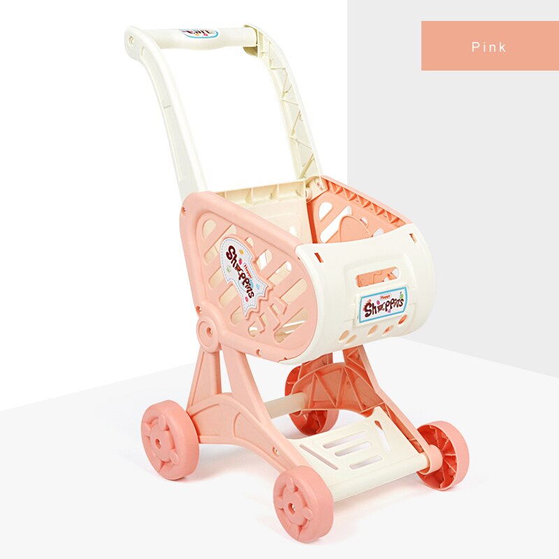 Winkelwagen Kinderen Pretend Play Toys Mini Winkelwagen Abs: Roze