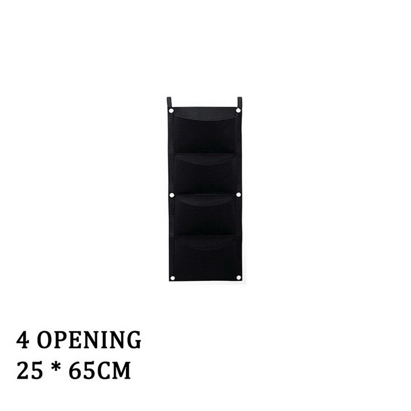 Garden Wall Hanging Planting Bags Green Plant Grow Planter Vertical vegetable Garden Decoration Supplies Plants Bags: black 65x25cm 4bags