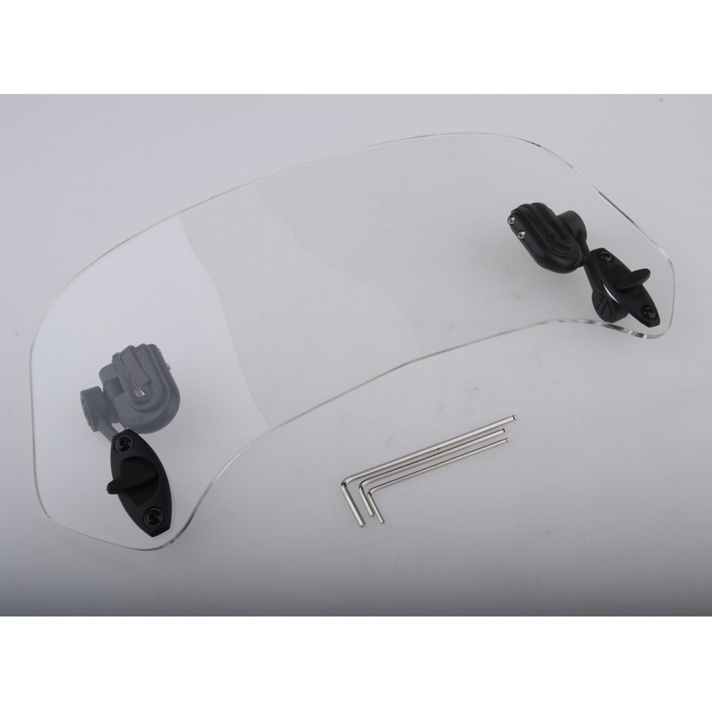 Adjustable Clip On Windshield Extension Wind Deflector 370mm for Motorcycle Motorbike