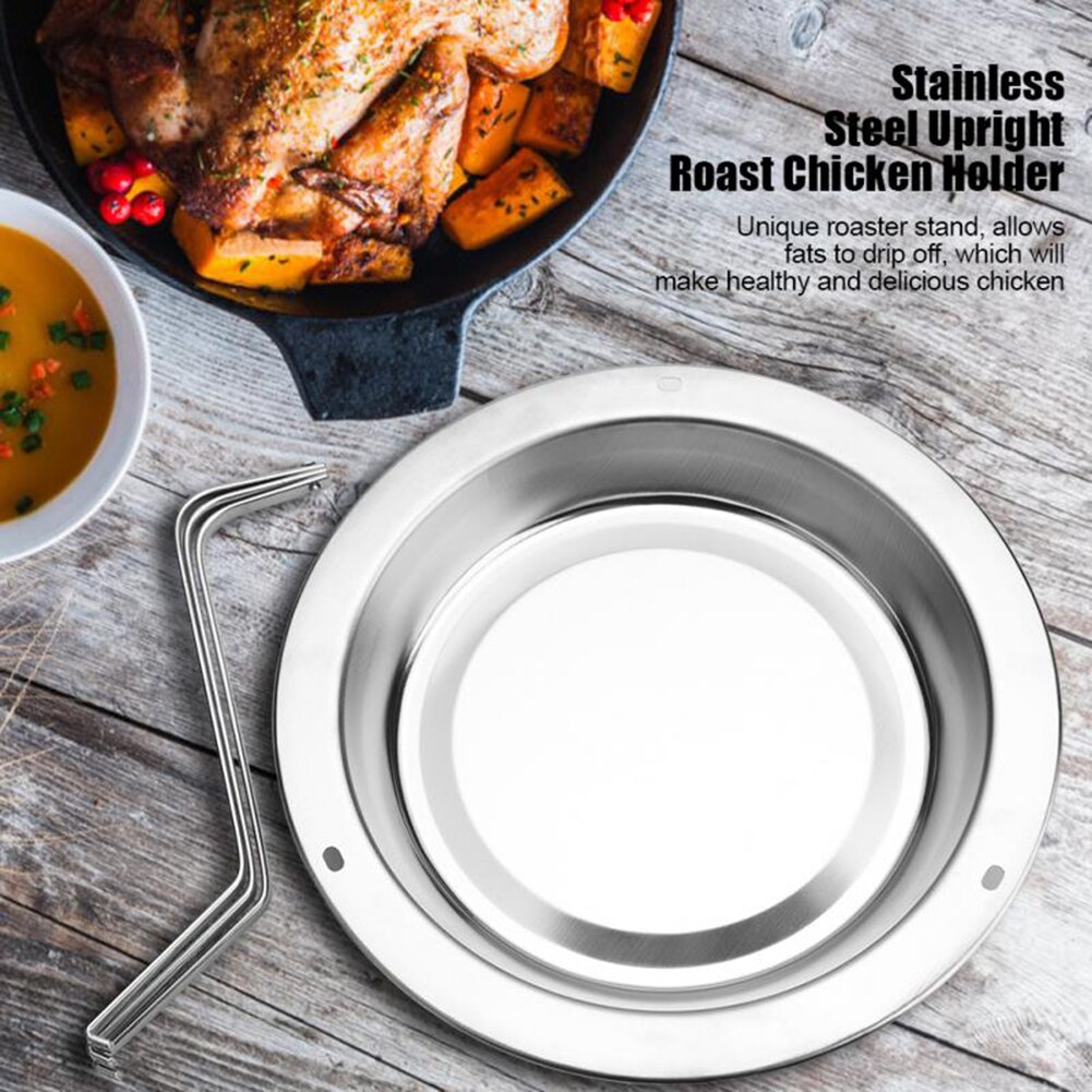 Plateau Vertical pour poulet grillé, avec bol, pour rôtir la volaille, antiadhésif, outils de cuisson pour BBQ