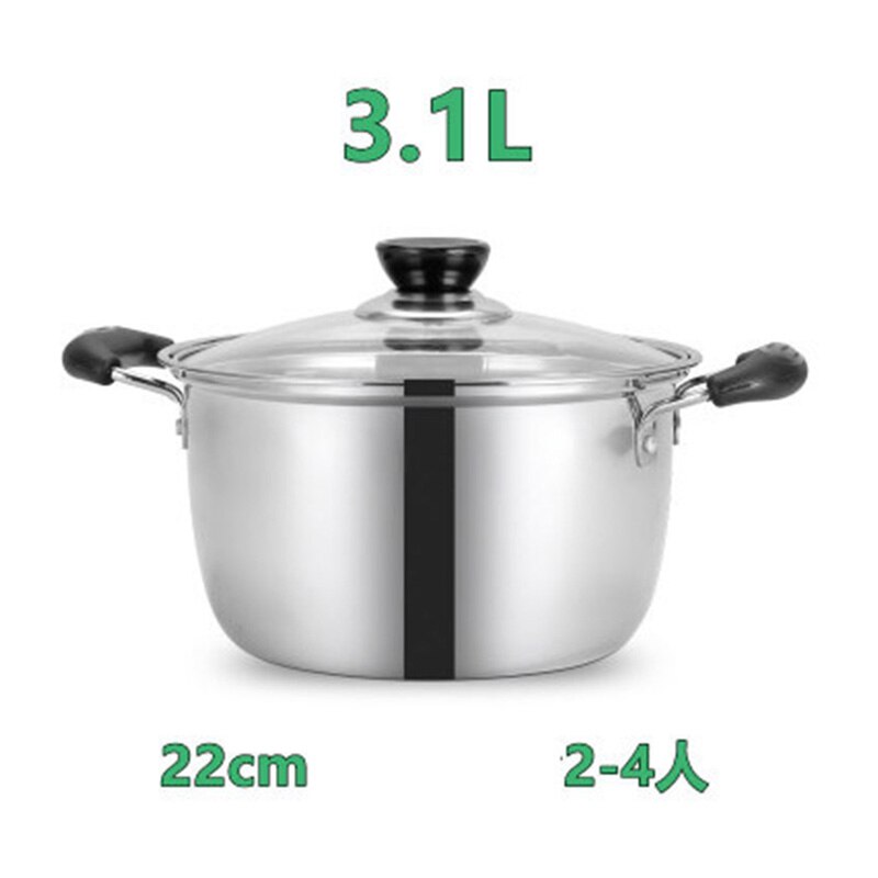 1pcs Double Bottom Pot Soup Pot Multi-purpose Cookware Non-stick Pan Pot Nonmagnetic Cooking: 22CM
